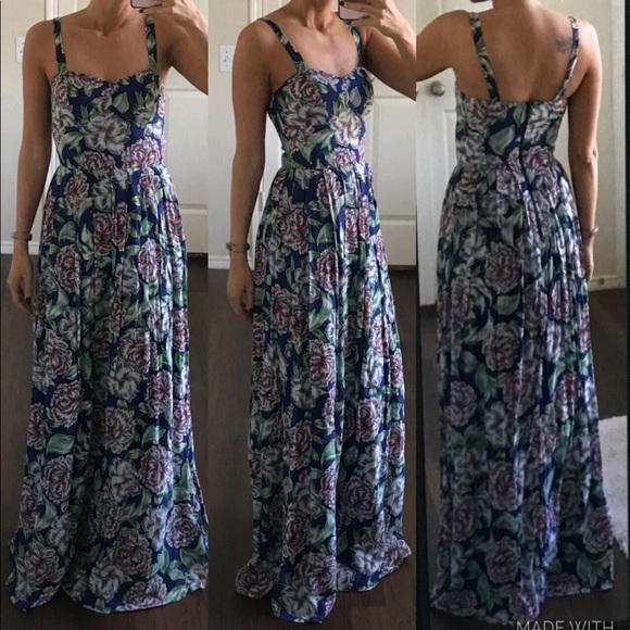 French Connection Dresses & Skirts - French Connection blue floral maxi dress